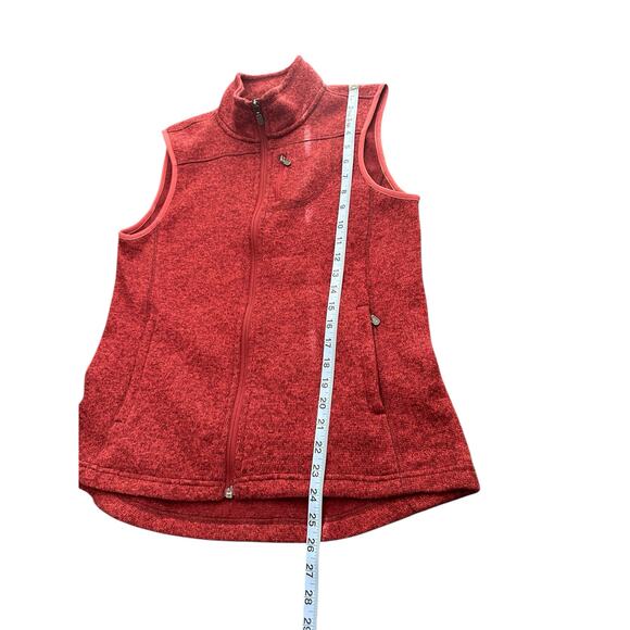 Orvis Women's Vest Red Microfleece Outdoor Gorpcore Full Zip Mockneck Medium - Picture 11 of 11